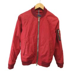 トミーヒルフィガー TOMMY HILFIGER ブルゾン MA-1 リブ襟 M 赤 レッド 無地 長袖  /NP ■ECD009