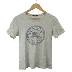 バーバリーブラックレーベル BURBERRY BLACK LABEL Tシャツ ロゴプリント 半袖 ラウンドネック 2 グレー /NP ■ECD009
