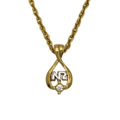 ニナリッチ NINA RICCI ドロップ ラインストーン ペンダント ネックレス GP ラインストーン ゴールド レディース【中古】