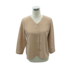 グリーンレーベルリラクシング ユナイテッドアローズ green label relaxing シャツ ブラウス ダスティピンク Vネック 長袖 /SM42 ■GY99