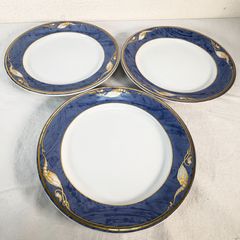 ROYAL COPENHAGEN ロイヤルコペンハーゲン 622 プレート 皿 3枚セット ブルー 金彩 デンマーク製