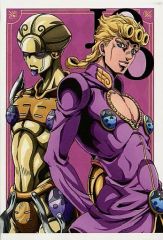 【中古】ポストカード [単品] ジョルノ・ジョバァーナ＆ゴールド・エクスペリエンス ポストカード 「ジョジョの奇妙な冒険 アニメ10周年記念展 描きおろしプリントクッキー」 同梱品