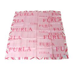 FURLA フルラ ハンカチ ピンク 綿55％、絹45％ 57×57(cm) NT 未使用品 Sランク