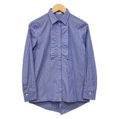 BRUNELLO CUCINELLI(ブルネロクチネリ) 長袖シャツブラウス サイズS レディース美品 ネイビー×白