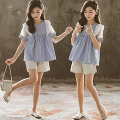 子供服 セットアップ 夏 子供服 女の子 夏服 半袖 上下セット ストライプ Tシャツ 2点セット パンツ 子供服 セットアップ 子供服 女の子 夏服 涼しい ゆったり カジュアル ナチュラル 子ども服 ガールズ ファッション