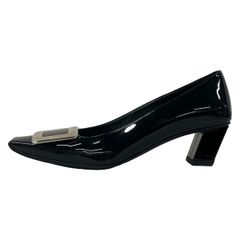 RogerVivier(ロジェヴィヴィエ) パンプス 35 レディース 黒×シルバー アウトソール張替済 レザー
