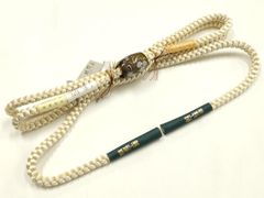 平和屋着物▼和装小物　上質な帯締め　帯留め付き　翠嵐工房　蜻蛉玉　文治　逸品　未使用　AABM2385ay