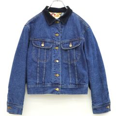 ワンダフルワールド カネコイサオ★キュートなセーターくま刺しゅう♪中綿入りデニムジャケット 紺系 裏キルティング z23580
