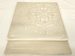 平和屋着物◎太鼓柄袋帯　駒刺繍　正倉院花文　銀糸　正絹　逸品　AABM7336ex
