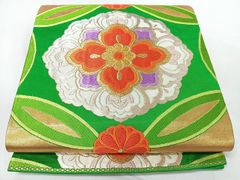 平和屋着物◎乱菊袋帯　正倉院花文　金銀糸　正絹　逸品　CABM8565nb