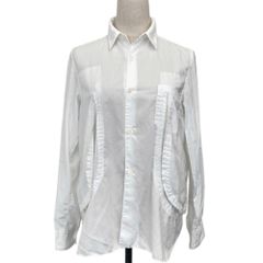COMME des GARCONS コムデギャルソンコムデギャルソン コムコム AD2021 断ち切りスリットブラウス RI-B011 サイズS ホワイト レディース 春 夏 秋 冬 中古 古着 USED 美品