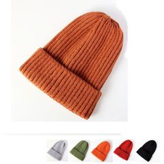 【新品】中畝リブ編み ニットキャップ ニット帽 ワッチキャップ (6色)【送料無料！】