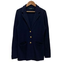 LAUREN RALPH LAUREN ローレンラルフローレン 金ボタン ニット テーラードジャケット S ネイビー レディース 春 夏 秋 冬 中古 古着 USED 美品