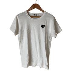 PLAY COMME des GARSONS プレイ コムデギャルソン ハートワッペン ショートスリーブ Tシャツ カットソー M ホワイト  レディース 春 夏 中古 古着 USED 良品