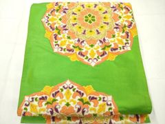平和屋着物◎六通柄袋帯　正倉院花文　金糸　正絹　逸品　AABN0848ps