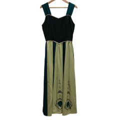 axes femme アクシーズファム アナと雪の女王 アナ ジャンスカ ワンピース TS341X170 サイズF グリーン ブラック レディース 春 夏 秋 冬 中古 古着 USED 美品