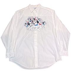 90s EURO Disneyland Paris Disney ディズニー101匹ワンちゃん 刺繍 コットン シャツ L