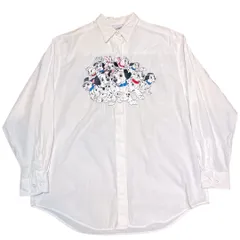 90s EURO Disneyland Paris 101匹ワンちゃん 刺繍 コットンシャツ L