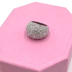 SWAROVSKI スワロフスキー　ハーフ　パヴェ　リング　指輪　クリスタル　ライトストーン　白　シルバー　13号