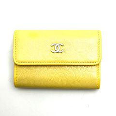 【楠本質店/元住吉】シャネル　CHANEL　カメリア　6連キーケース　キャビアスキン　黄色　イエロー　ゴールド金具　レザー　レディース
