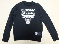NBA/トレーナー 秋冬 ブラック Chicago Bulls（シカゴ・ブルズ）/ラウンドT/10126