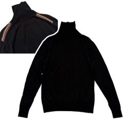 Paul Smith マルチストライプ タートルニット M 黒