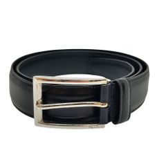 PRADA プラダ Classic Leather Belt スクエアバックル クラシック レザーベルト 20 2114 F ブラック メンズ