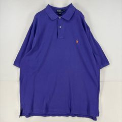 古着 ポロバイラルフローレン Polo by Ralph Lauren 半袖シャツ ワンポイント ポロシャツ 刺繍 大きいサイズ 2XL  パープル系 メンズ