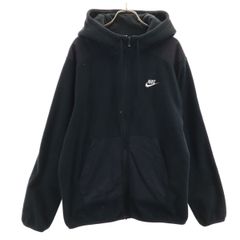 NIKE ナイキ 長袖 フリース ジップパーカー M ブラック メンズ 古着