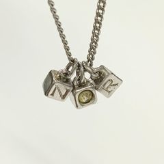 NINA RICCI ニナリッチ キューブ ネックレス シルバーカラー ロゴ ラインストーン ファッション レディース サイコロ 中古品 現状品【MNO34】