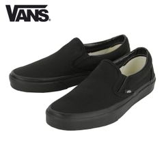 【23.0cm～25.5cm】バンズ スリッポン メンズ 正規販売店 VANS シューズ クラシックスリッポン VANS CLASSIC SLIP-ON BLACK/BLACK VN000EYEBKA