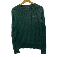POLO RALPH LAUREN ポロ・ラルフローレン ケーブル編みニット sizeS/ダークグリーン