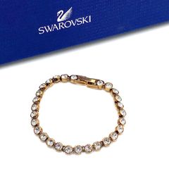 SWAROVSKI スワロフスキー　ブレスレット　バングル　ライトストーン　テニス　ゴールド系