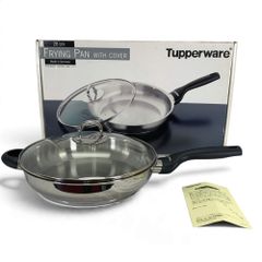Tupperware タッパーウェア ガラスふた付 フライパン 28cm※サビあり
