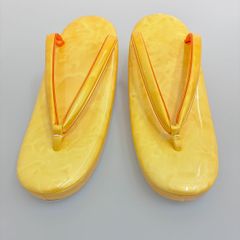 キンワシ印 金鷲 草履 Lサイズ 厚底 和装履物 黄色 オレンジ 東京謹製