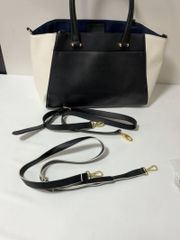 サマンサタバサ 2way トートバッグ 黒 白 ストラップ2本付き