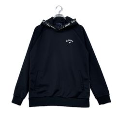中古 メンズ キャロウェイ Callaway パーカー M ブラック 黒 ストレッチ サイドロゴ シンプル