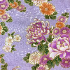 和柄 金彩 菊 牡丹 桜 藤色 ラベンダー 66×110cm （大きめ）綿100%シーチング