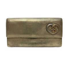 4786 GUCCI グッチ 長財布 ハートロゴ ゴールド フラップ コンチネンタル