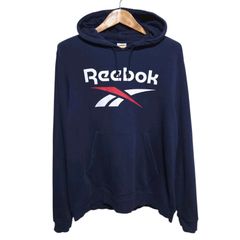 Reebok リーボック プルオーバーパーカー ネイビー メンズ XL