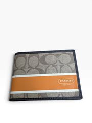 COACH コーチ 二つ折り財布 シグネチャー ブラウン オレンジ 小銭入れなし 札入れ コンパクトウォレット メンズ レディース 未使用 保管品 ブランド財布