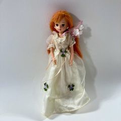 ★ タカラ リカちゃん フレンド アリスちゃん 人形 本体 白ドレス お花飾り付 オレンジ髪 リカちゃん人形 当時物 レトロ ドール  現状品