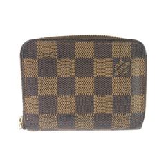 ルイ ヴィトン LOUIS VUITTON ダミエ ジッピーコインパース コインケース 小銭入れ カードケース N63070 ブラウン ゴールド金具 PVC レディース 【1-0294330】