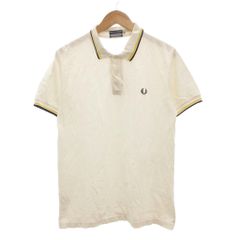フレッドペリー FRED PERRY スポーツウェア SPORT WEAR ポロシャツ 鹿の子 ティップライン ロゴ 刺繍 半袖 M 白 ホワイト /IB ■ECF009