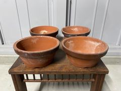 植木鉢　素焼き　6号　4点セット　小品盆栽　観葉植物　多肉植物　山野草　花　雑木　松盆栽　松柏　サボテン　盆栽　園芸　鉢　盆栽鉢