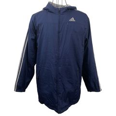 90's vintage 90年代 ヴィンテージ adidas アディダス リバーシブル ジャケット ナイロンジャケット コットンジャケット スリーライン XLサイズ ネイビー グレー