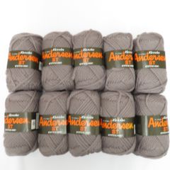 カネボウ毛糸 毛糸 鐘紡 Andersen アンデルセン ST 10玉セット  玉巻50g 糸長約65ｍ  色番240 グレー系 毛100%