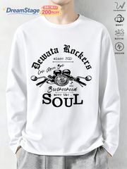 新品 プリントTシャツ メンズTシャツ 長袖Tシャツ クルーネックTシャツ 純綿Tシャツ ロゴグラフィックTシャツ カジュアルで万能なTシャツ 和風Tシャツ 夏用 通気性Tシャツ 速乾スポーツTシャツ フィットネス