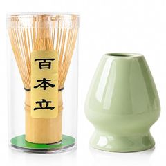 【新品】 【在庫処分】冴葉亭 茶筅 2点セット 百本立・茶筅直し（くせ直し）竹製 茶道 抹茶 泡立て器 茶道具 初心者向け お手入れ簡単