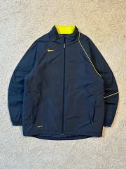 L 00's NIKE オールドスクール スウッシュ T90 ウィンドブレーカー アウター ジャケット ネイビー